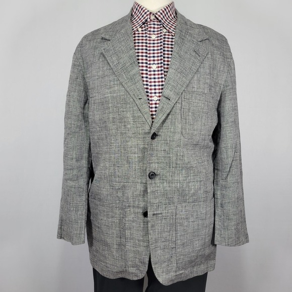 Le Collezioni Structure Men's Sport Coat Blazer Four Button 100% Irish Linen Med